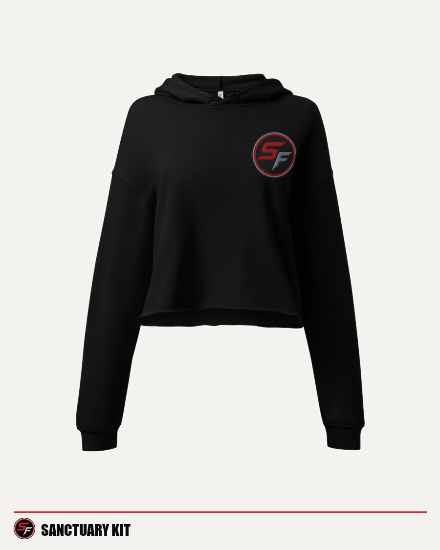 Women's cropped hoodie, black